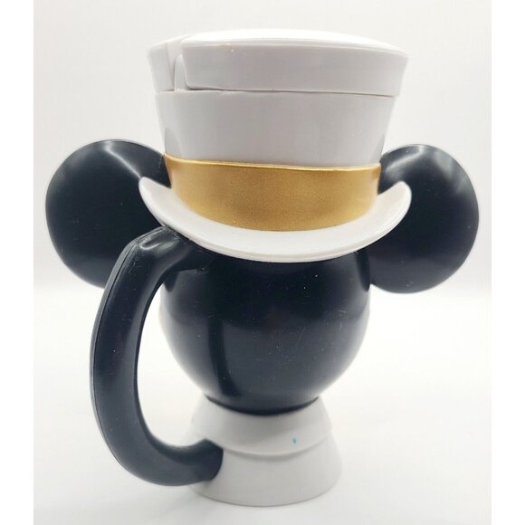 Disney Mickey Mouse Mug Cup Attached Flip Lid Microwave Dishwasher Safe Vintage - Picture 3 of 9